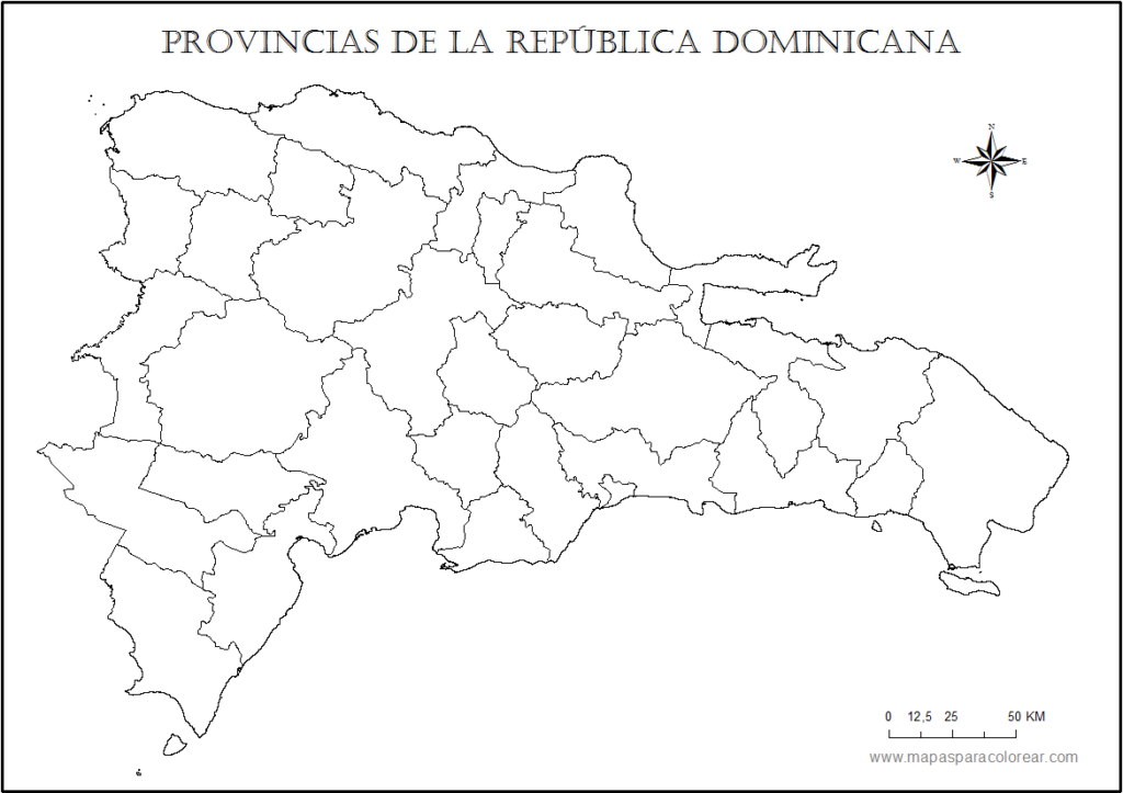 Mapa para colorear de RepÃºblica Dominicana